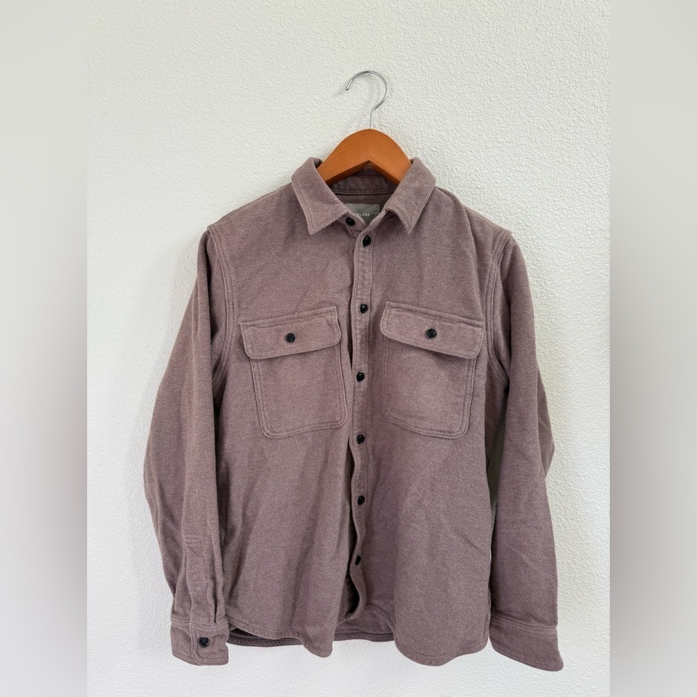 Everlane Brown Button Up Long Sleeve Heavy Shirt Jacket Women’s Size Medium - Picture 3 of 5